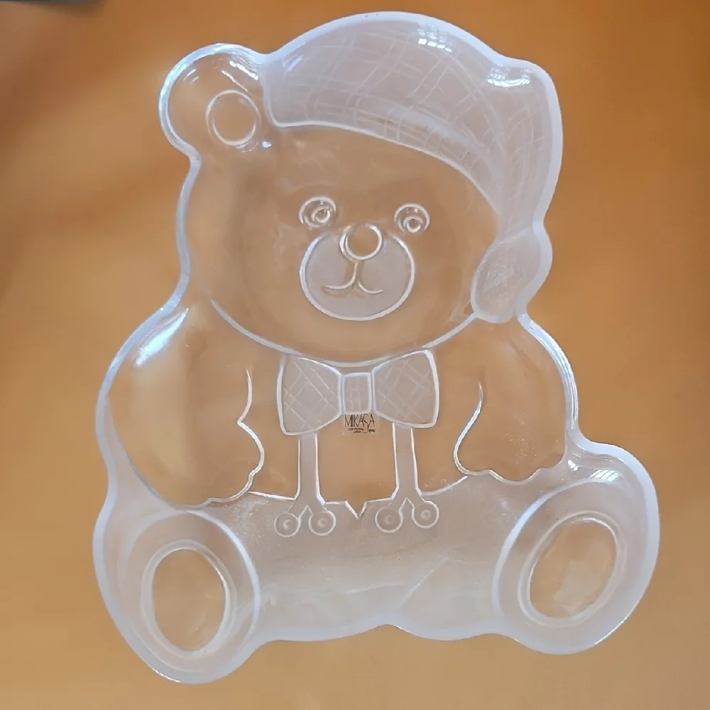 Clear Glass Teddy Bear Plate - Picture 1 of 4